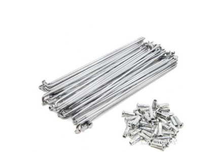 Спица 282мм 14G с/ноп серебристая Флагман, 1шт. Спица 282мм 14G с/ноп серебристая Флагман, 1шт.